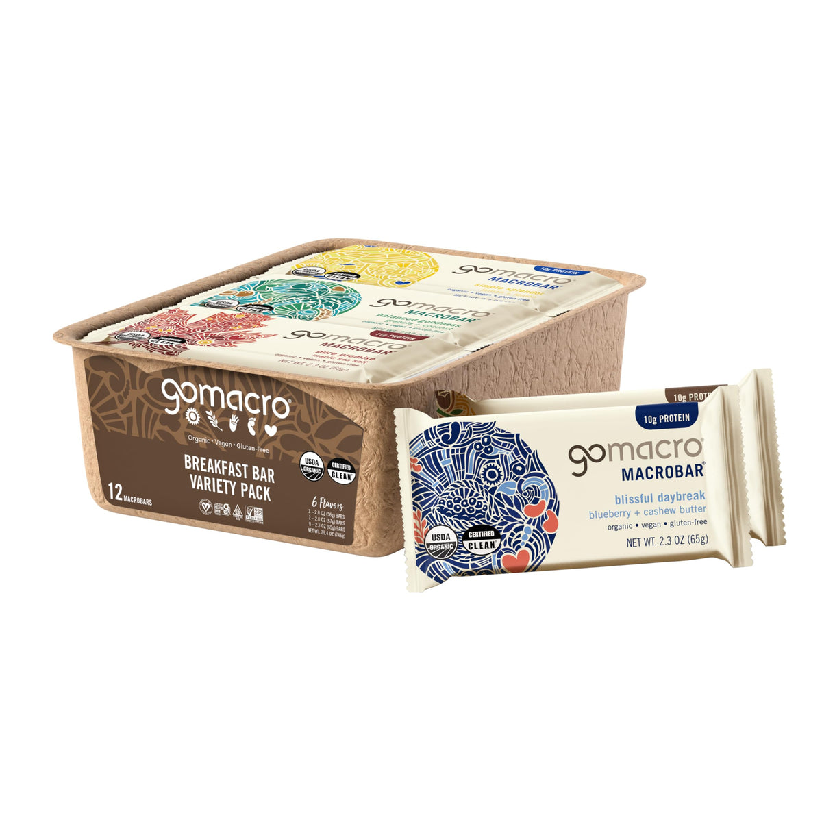 GoMacro MacroBar Organic Vegan Protein Bars