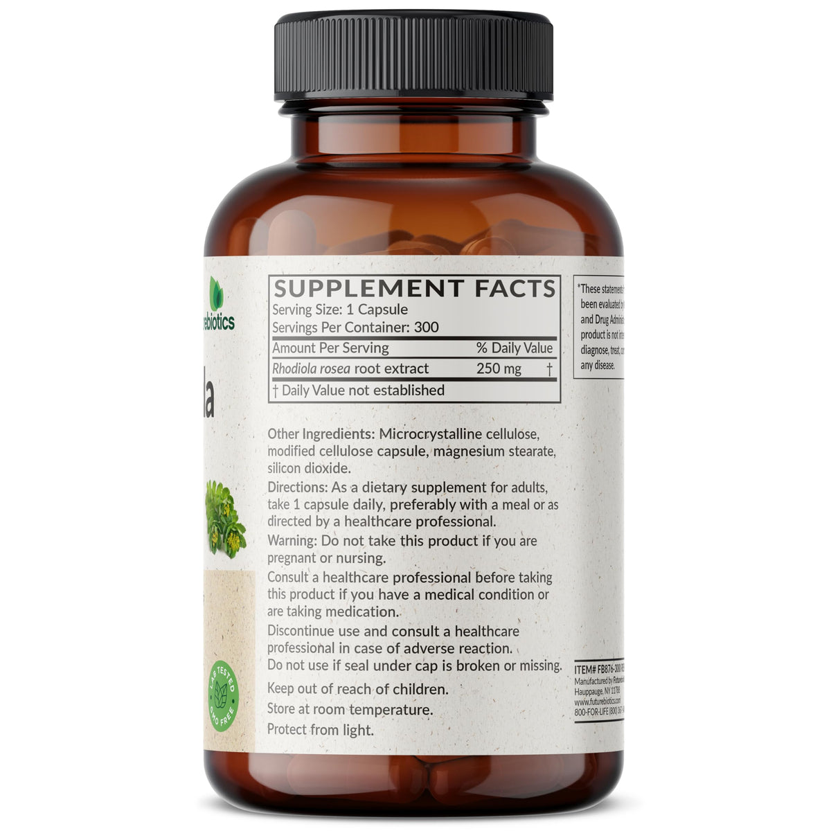Futurebiotics Rhodiola Rosea 1000 MG Adaptogenic Herb Supports Brain