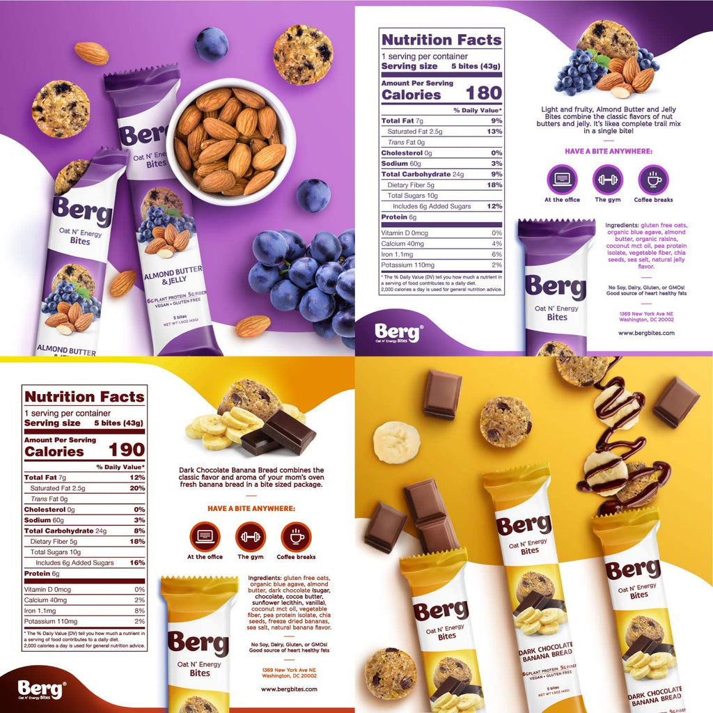 Berg Bites Energy Bites Variety Pack Plant-Based Protein - 8 Pack - image 3