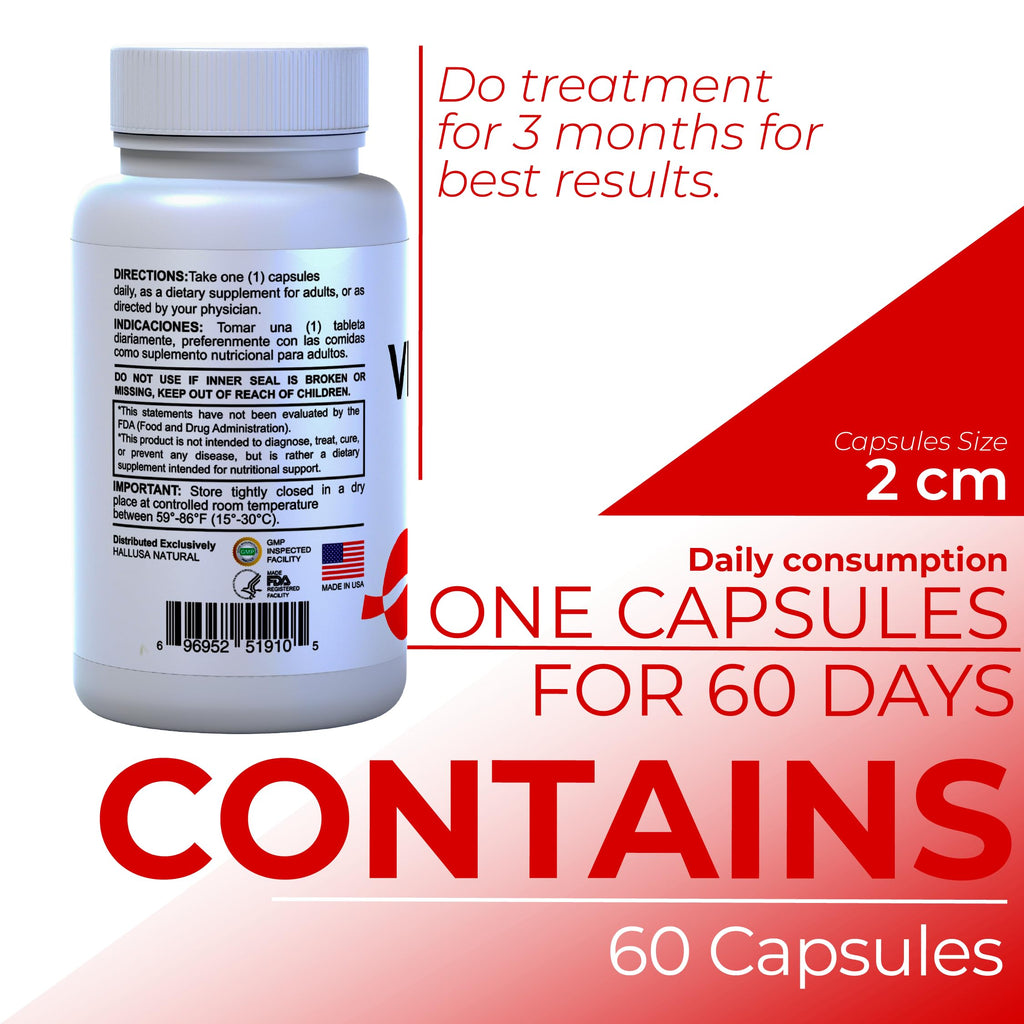 Hallusa Natural Vitamin C 1000mg Immune & Antioxidant Support - 60 Capsules - image 5