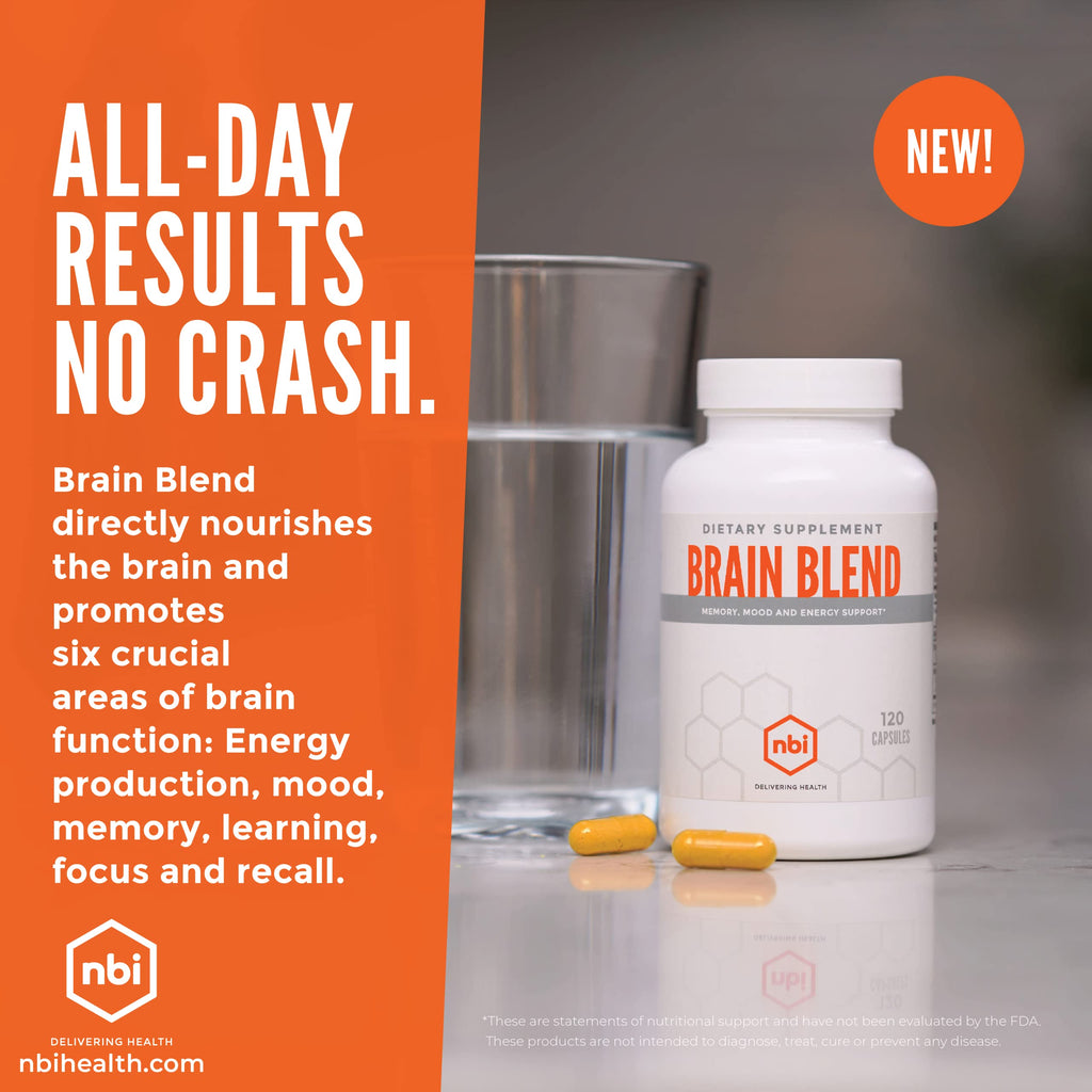NBI Brain Blend Nootropic for Memory & Focus - 120 Capsules - image 6
