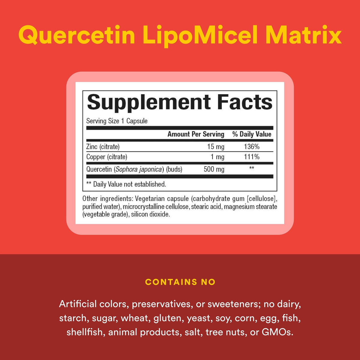 Natural Factors Quercetin with Zinc & Copper - 60 Vegetarian Capsules - image 4