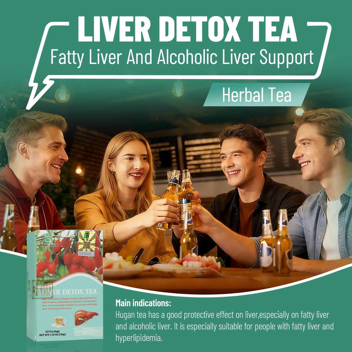 Wins Town Liver Detox Tea - 20 Teabags - image 2