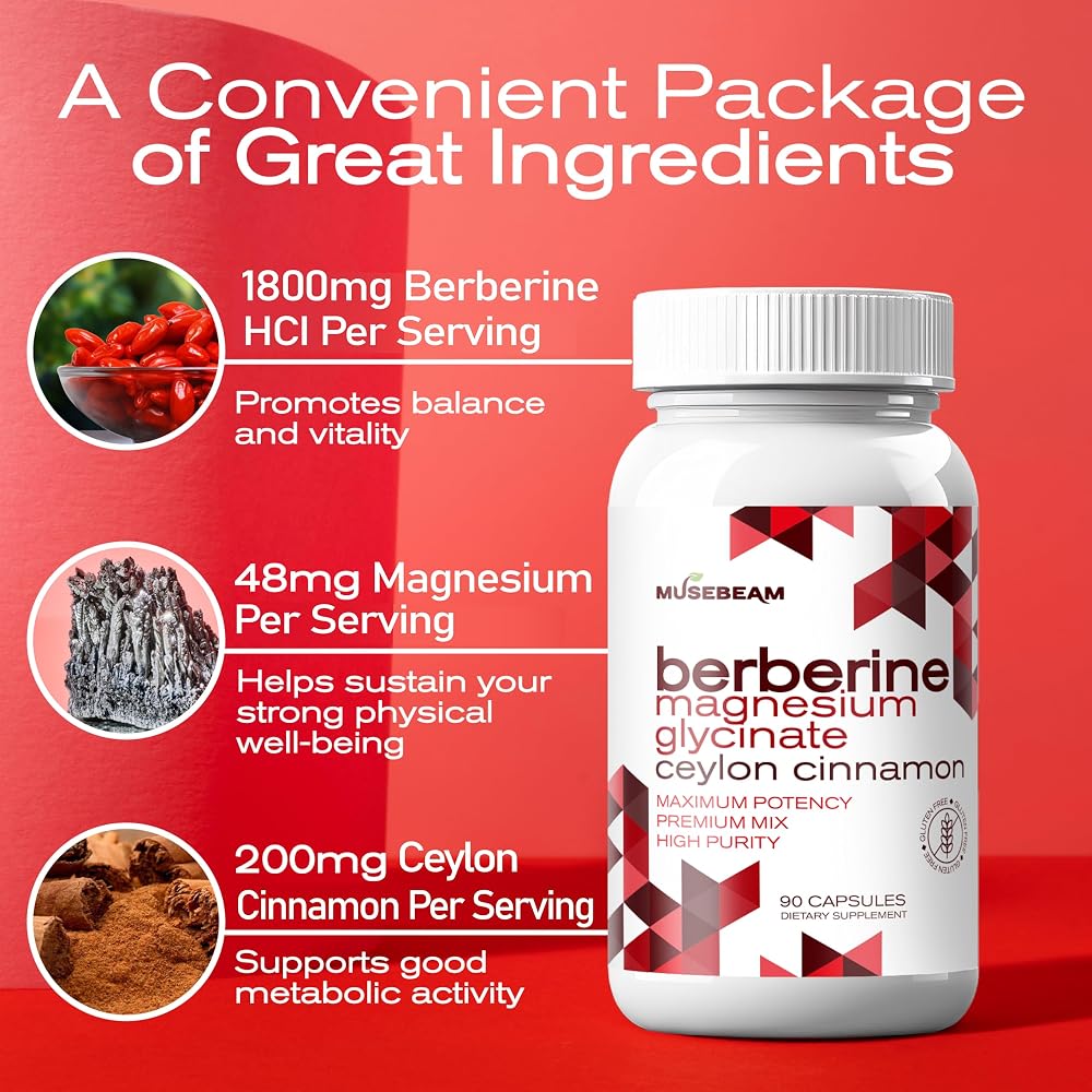 musebeam Berberine HCL Magnesium Glycinate - 90 Capsules - image 4