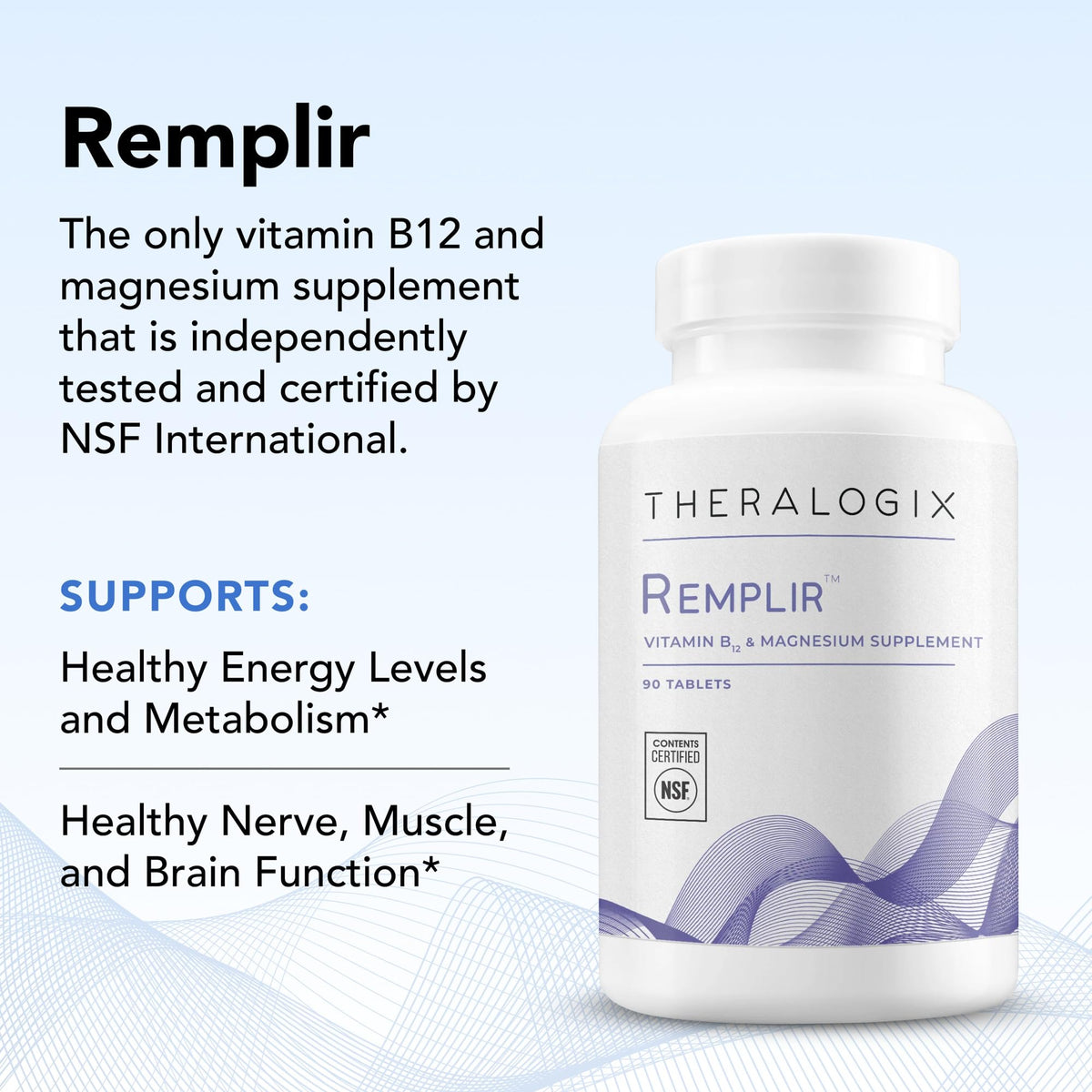Theralogix Remplir B12 & Magnesium Supplement - 90 Tablets - image 4