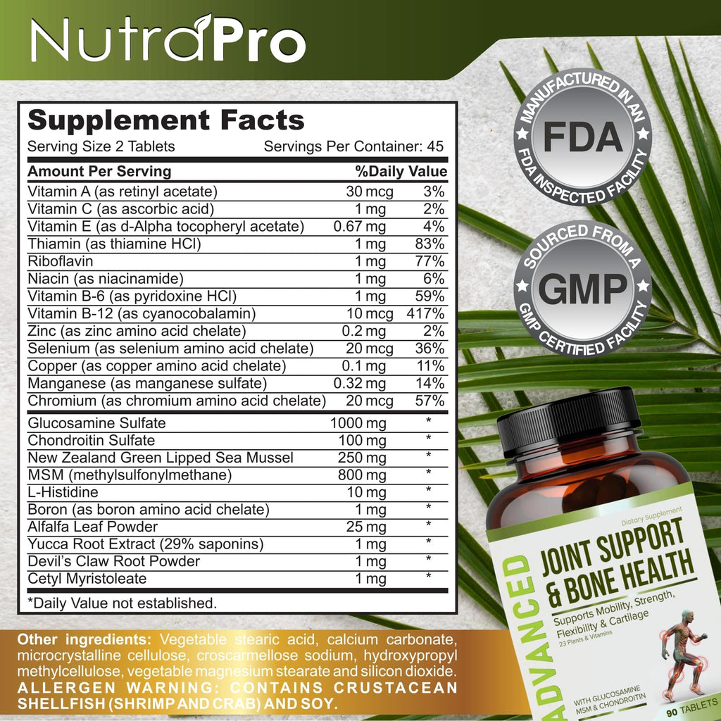NutraPro Glucosamine Chondroitin MSM Joint Relief - 90 Tablets - image 6