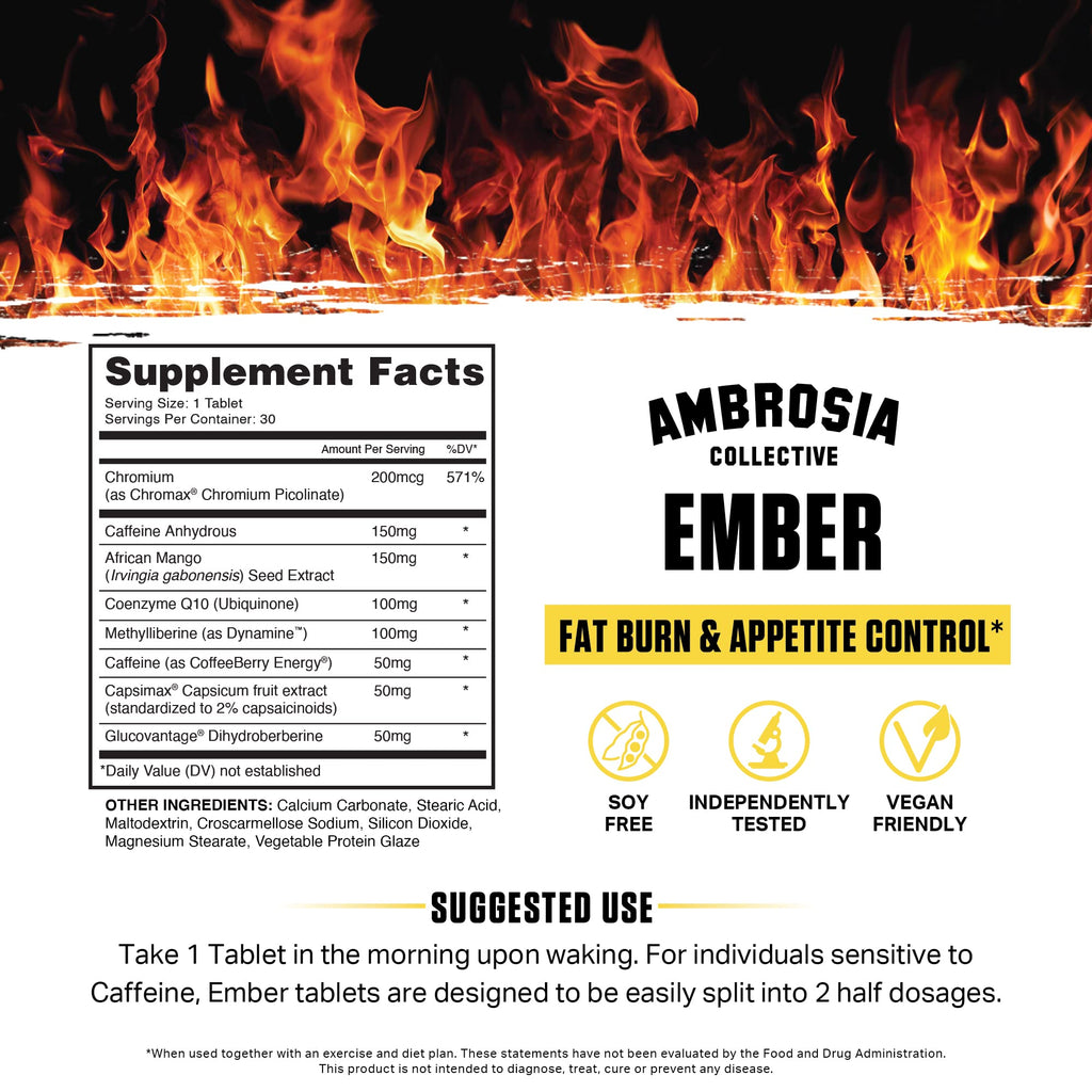 Ambrosia Ember Thermogenic Fat Burner Appetite Support - 30 Tablets - image 4
