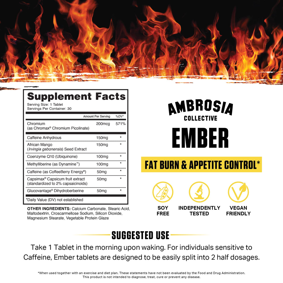 Ambrosia Ember Thermogenic Fat Burner Appetite Support - 30 Tablets - image 4