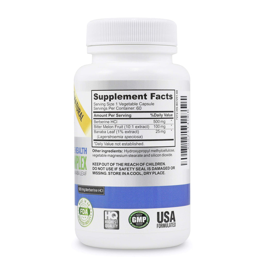 Vitalité Now! High Strength Berberine 500mg with Bitter Melon & Banaba - image 3
