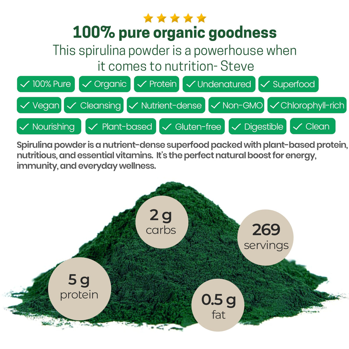 Z Natural Foods Organic Spirulina Powder - 80 oz - image 5
