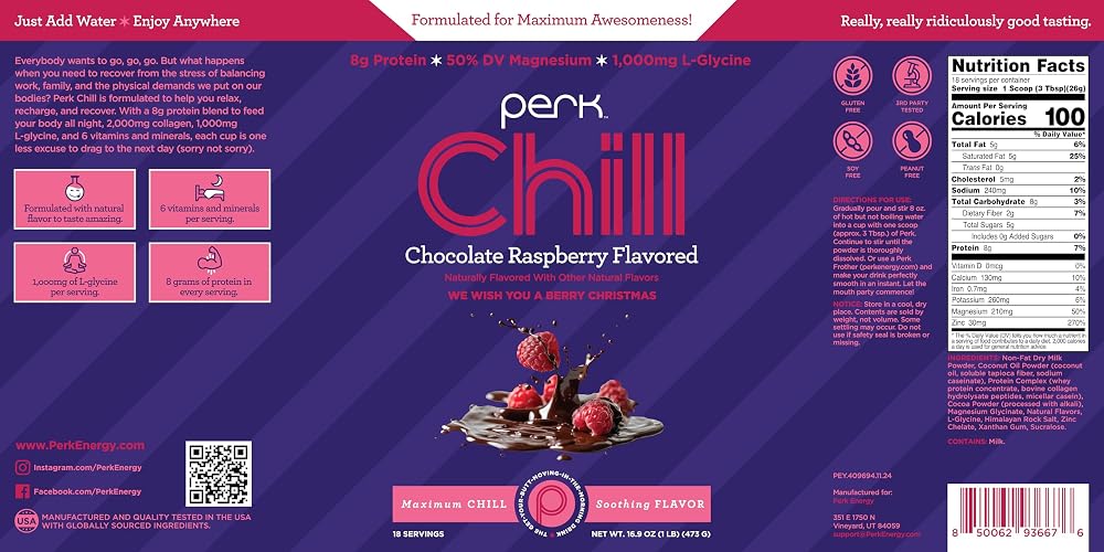 Perk Chill Chocolate Raspberry Drink Mix - 18 Servings - image 5