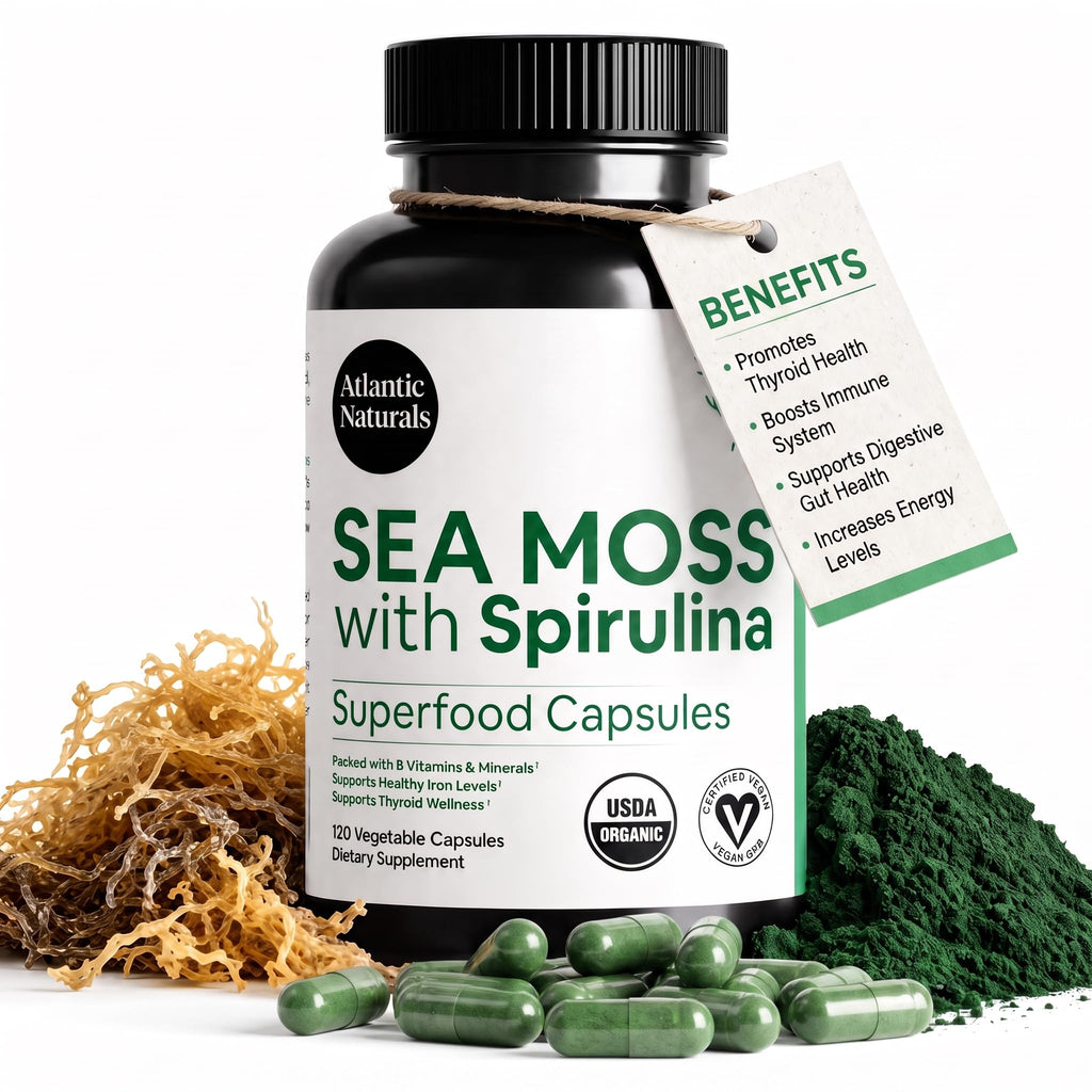 Atlantic Naturals Sea Moss Dietary Supplement - 120 Count Vegetable