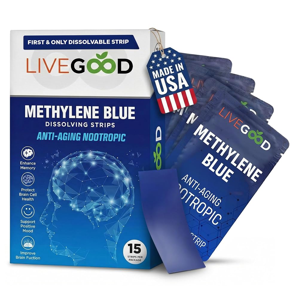 LIVEGOOD Methylene Blue Supplement for Mental Clarity - 15 Strips