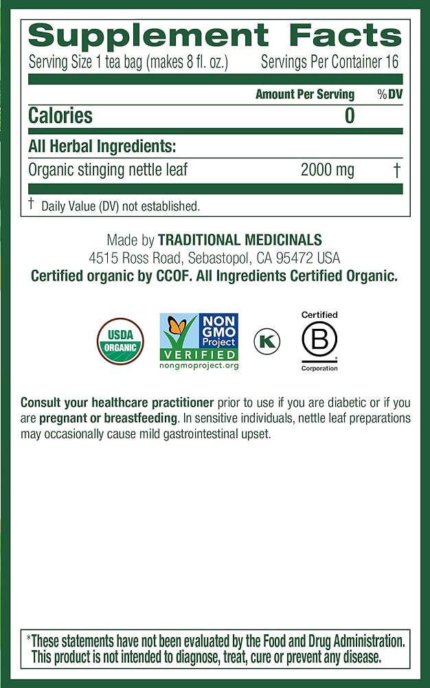 Traditional Medicinals Organic Nettle Leaf Herbal Tea - 32 Tea Bags - image 4