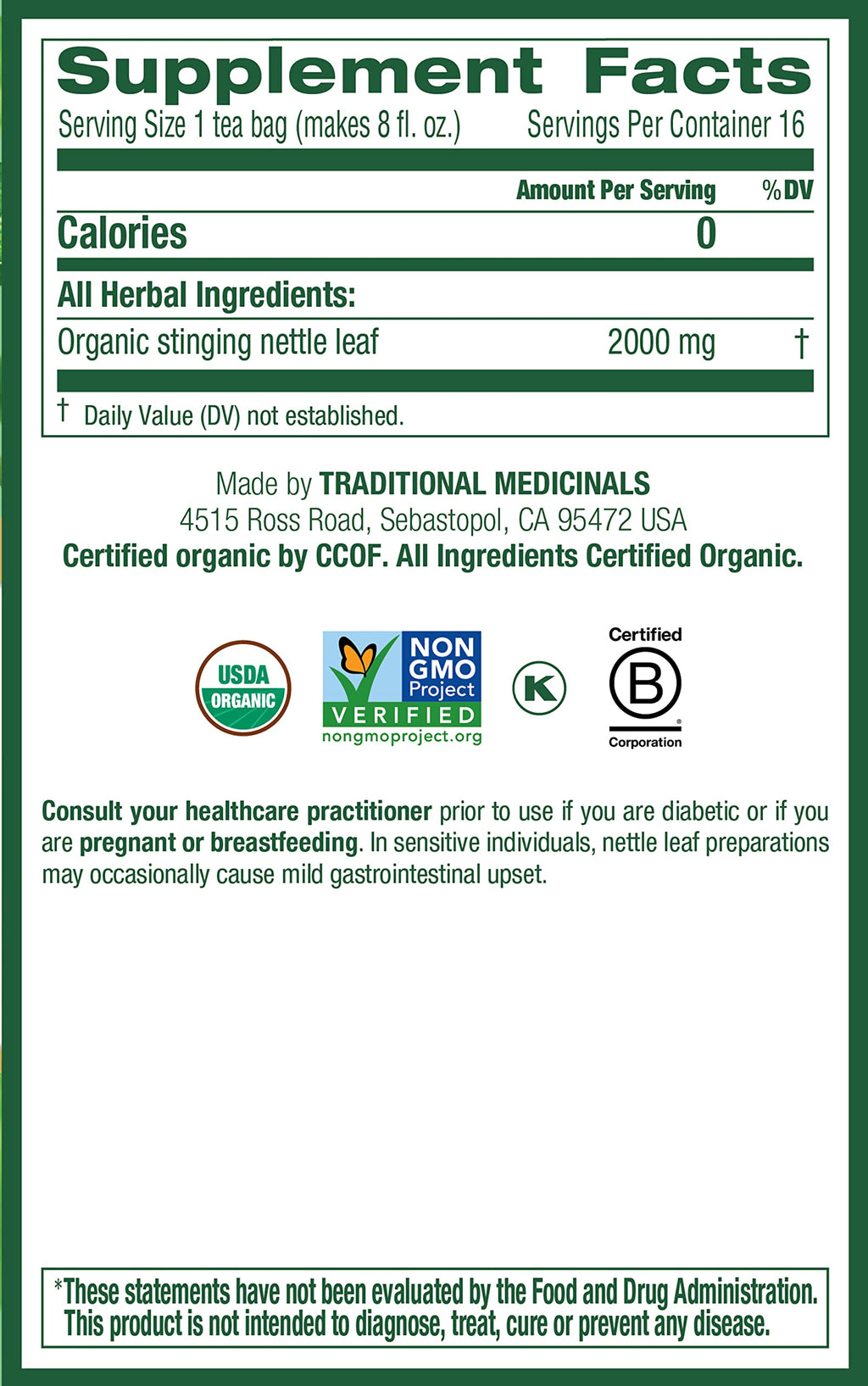 Traditional Medicinals Organic Nettle Leaf Herbal Tea - 32 Tea Bags - image 4