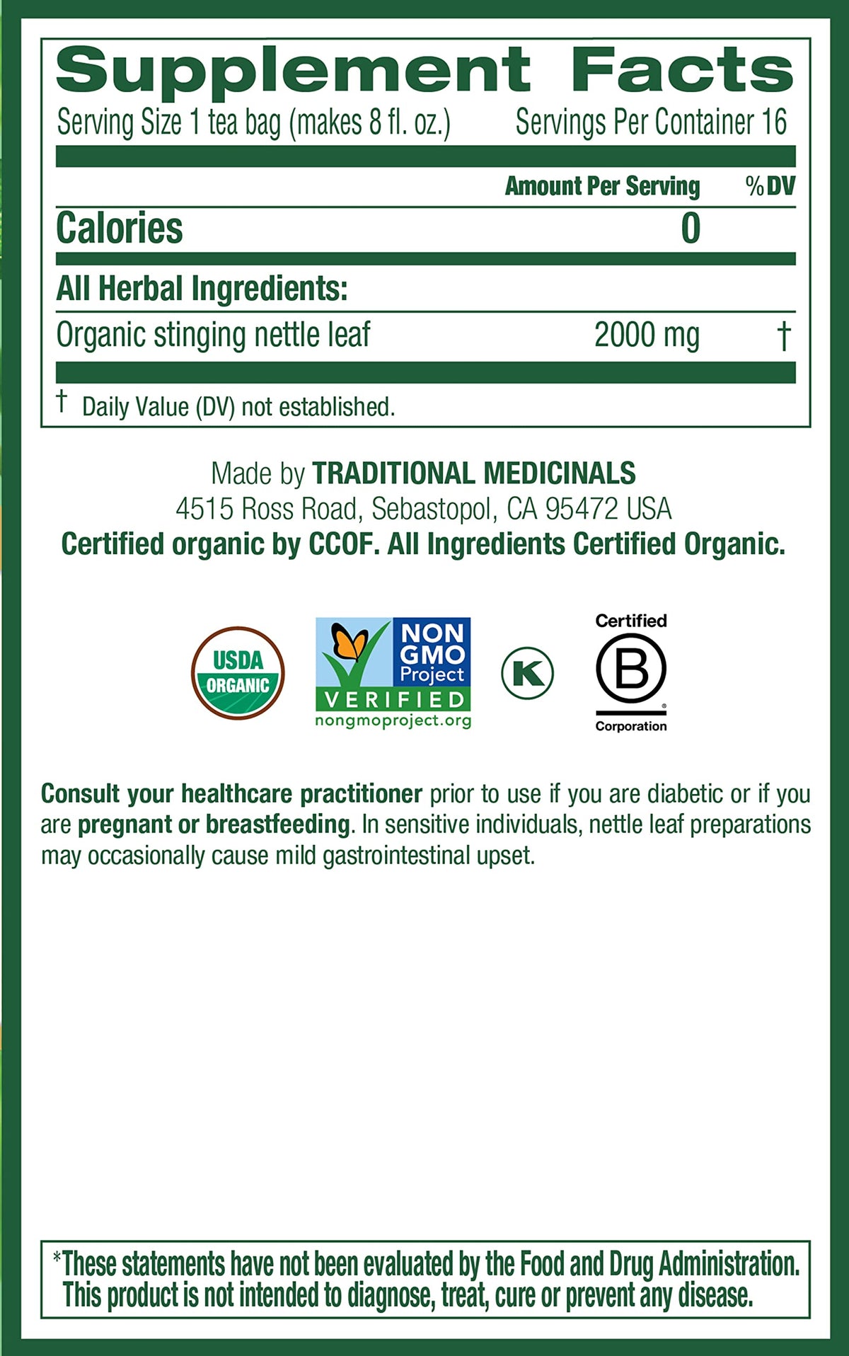 Traditional Medicinals Organic Nettle Leaf Herbal Tea - 32 Tea Bags - image 4
