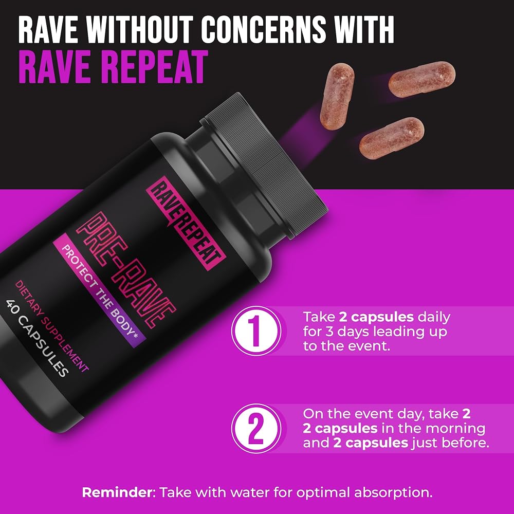 Rave Repeat Pre-Rave Supplement CoQ10 & Magnesium - 40 Capsules - image 7