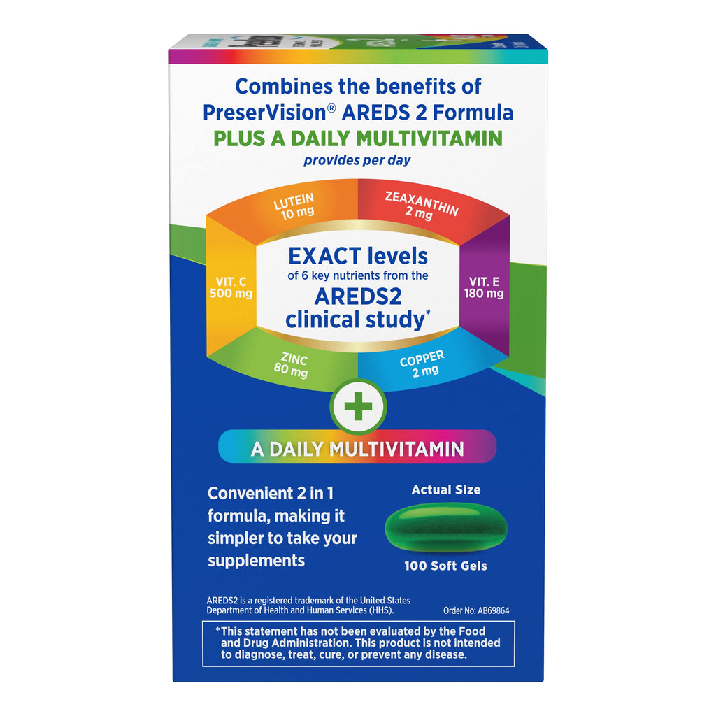 PreserVision AREDS 2 + Multivitamin Eye Vitamins - 100 Softgels - image 6
