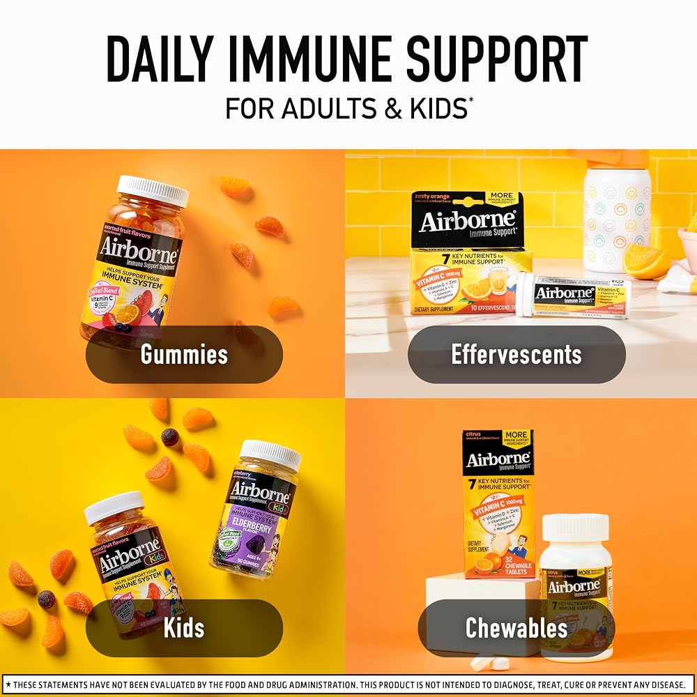 Airborne Immune Essentials Gummies Orchard Fruit - 132 Count - image 6