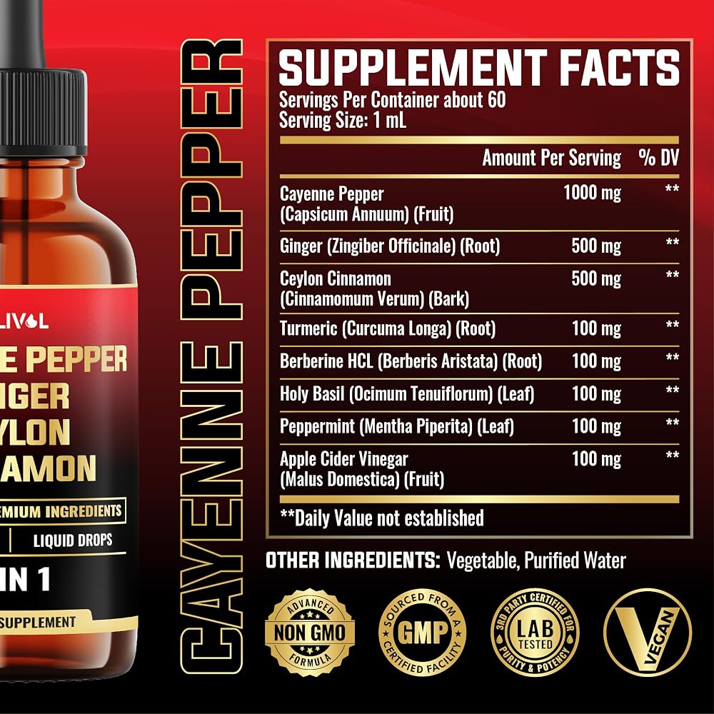 MILIVOL 8in1 Cayenne Pepper Liquid Drops - 2 Fl Oz - image 2
