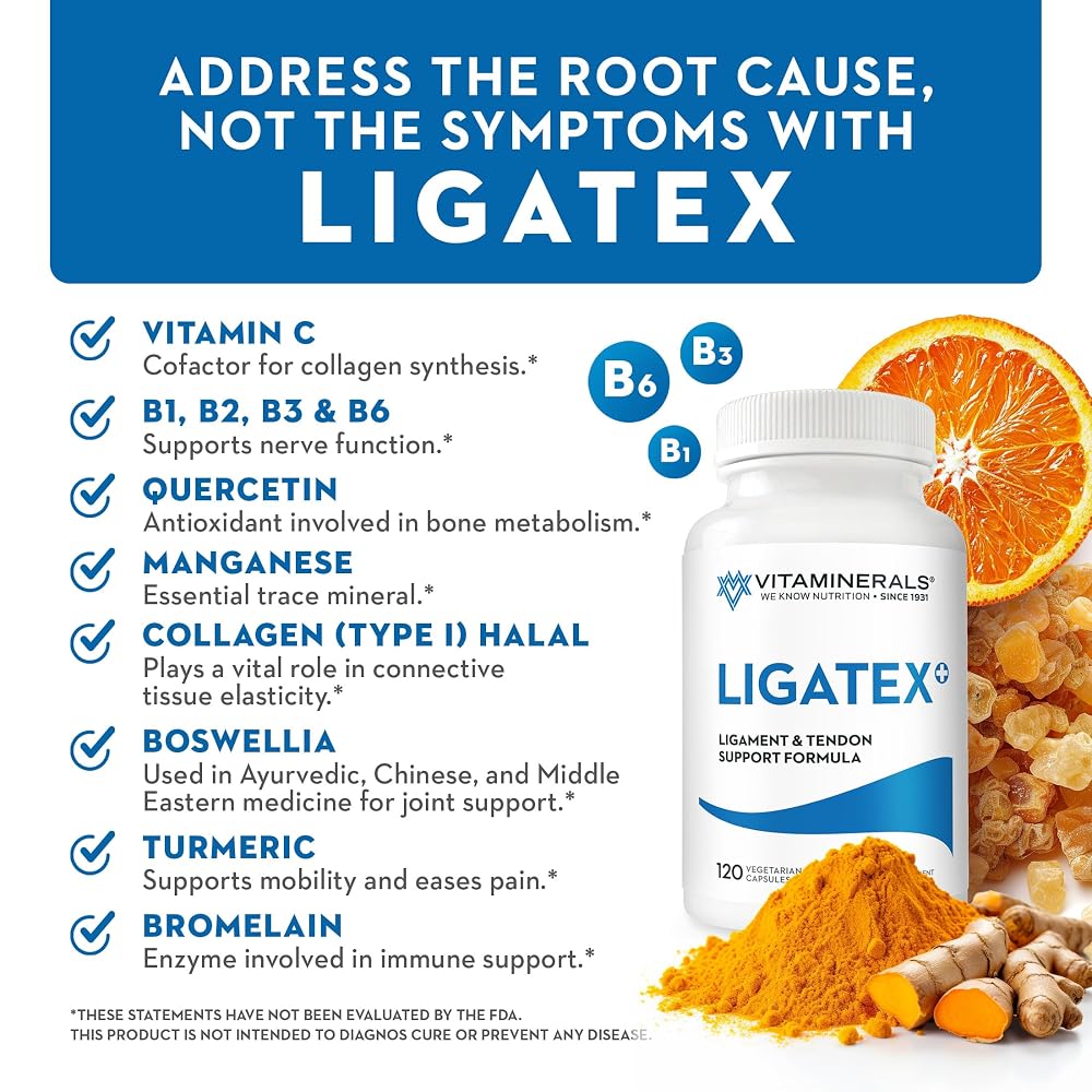 Vitaminerals 18 Ligatex Plus Ligament & Tendon Support - 120 Vegetarian Capsules - image 3