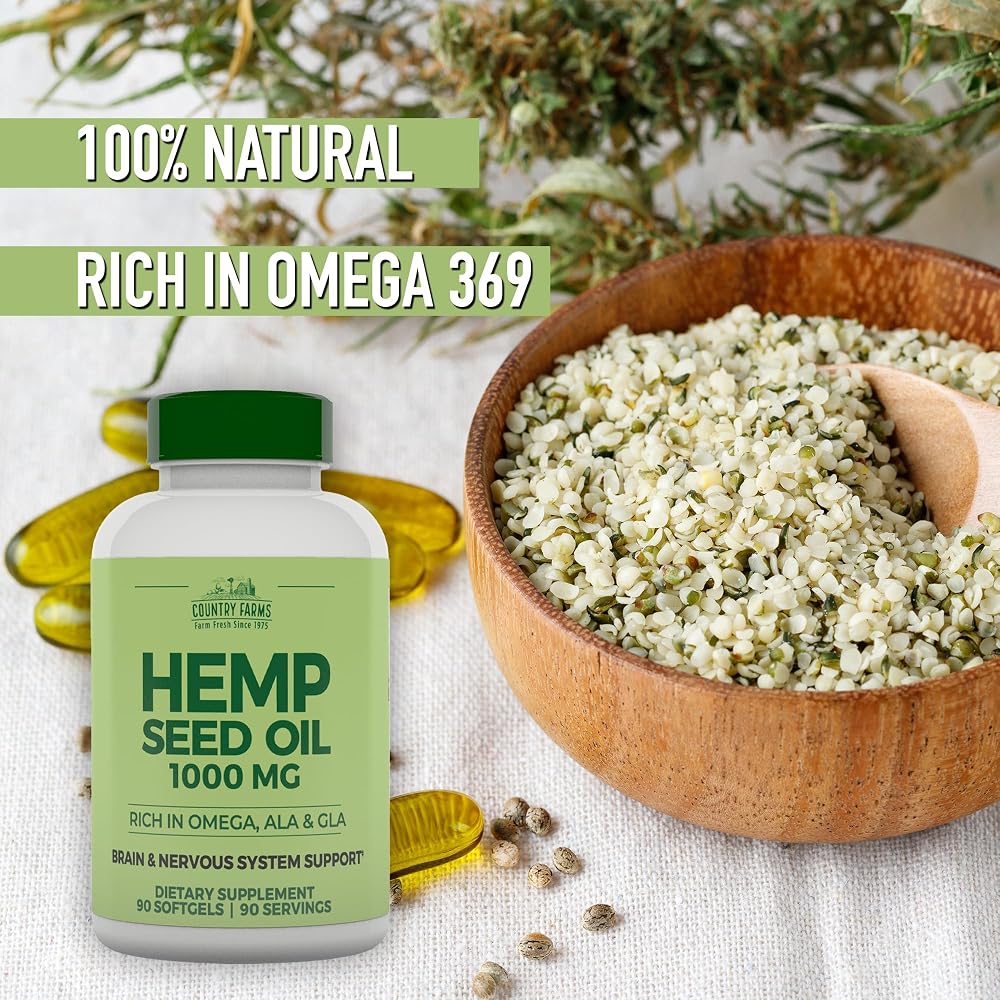 Country Farms Hemp Seed Oil 1000mg Immune Support - 90 Softgels - image 5