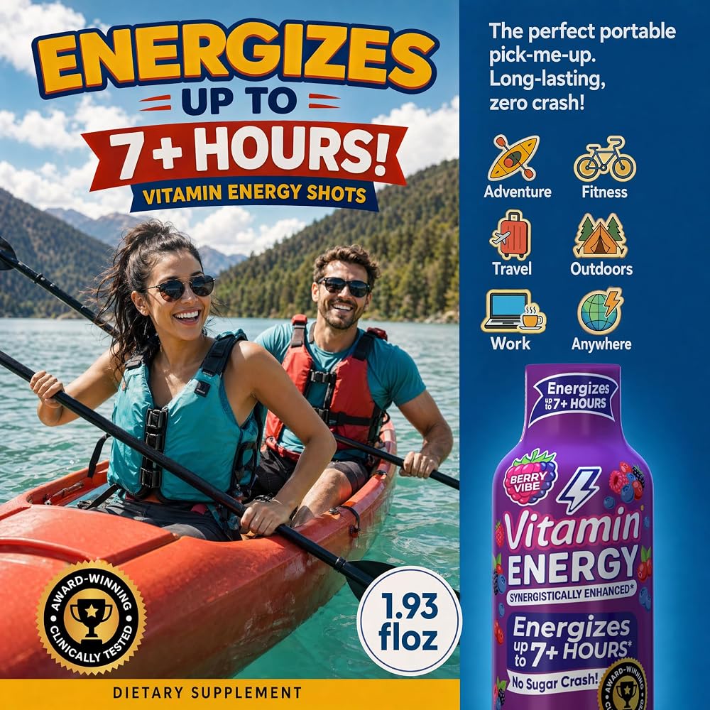 Vitamin Energy Berry Vibe Extra Strength Energy Shot - 48 Pack - image 4
