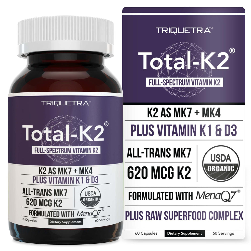 Triquetra Health Total K2 Vitamin K2 MK7 & MK4 - 60 Capsules