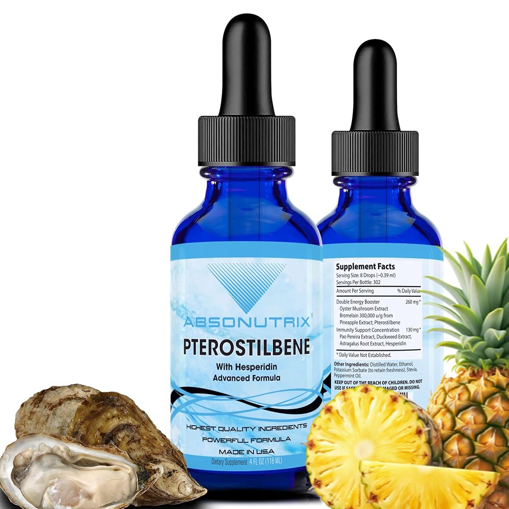 Absonutrix Pterostilbene with Hesperidin 390 mg Liquid - 4 Fl Oz