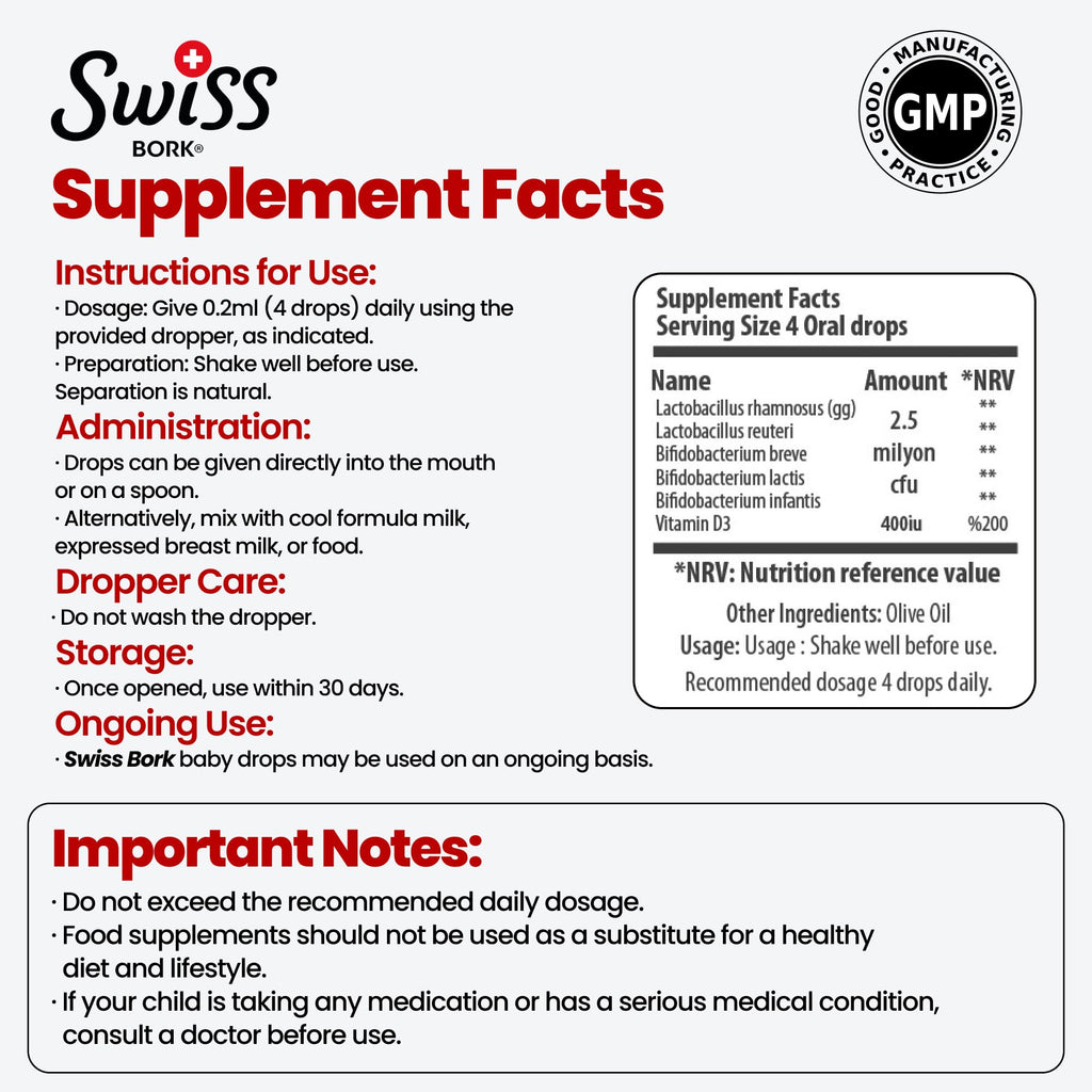 Swiss Bork Baby Probiotic Drops with Vitamin D3 - 10ML - image 6