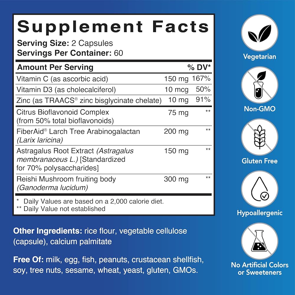 Patient One Immune Maintenance with Reishi & D3 - 120 Capsules - image 2