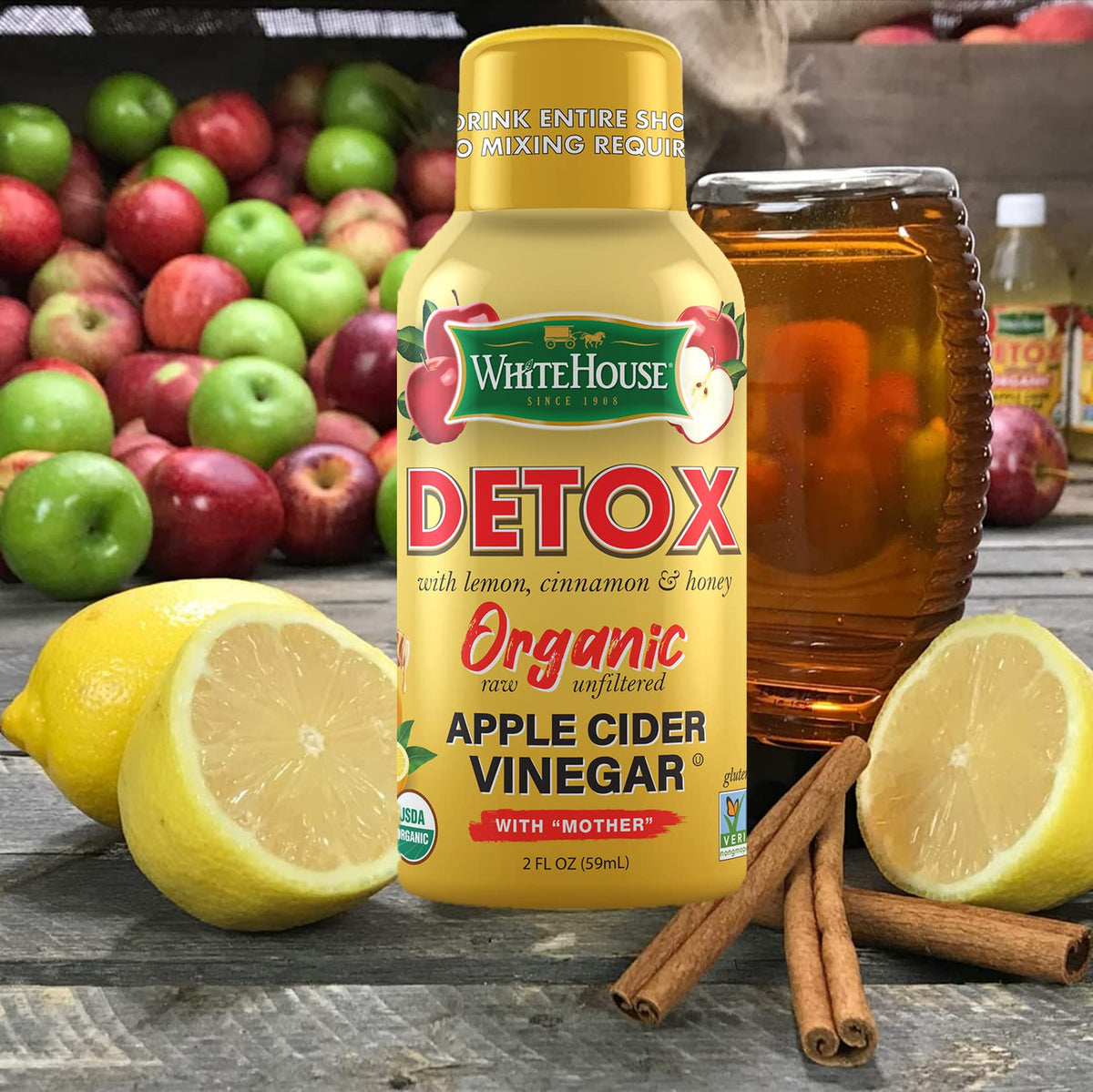 White House Detox Apple Cider Vinegar Shots Raw Unfiltered - 24 Pack - image 5