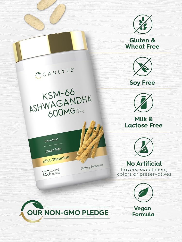 Carlyle KSM-66 Ashwagandha Root Extract 600mg - 120 Caplets - image 5