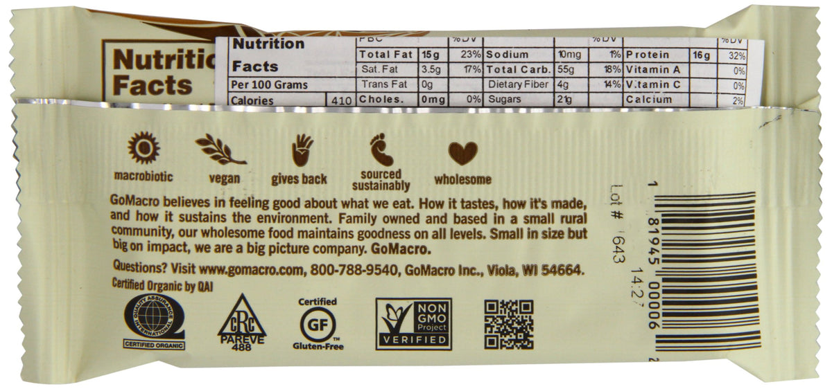 GoMacro MacroBar Organic Peanut Butter Chocolate Chip - 15 Count - image 4