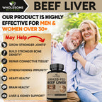 Wholesome Wellness Grass Fed Desiccated Beef Liver - 180 Capsules - image 3