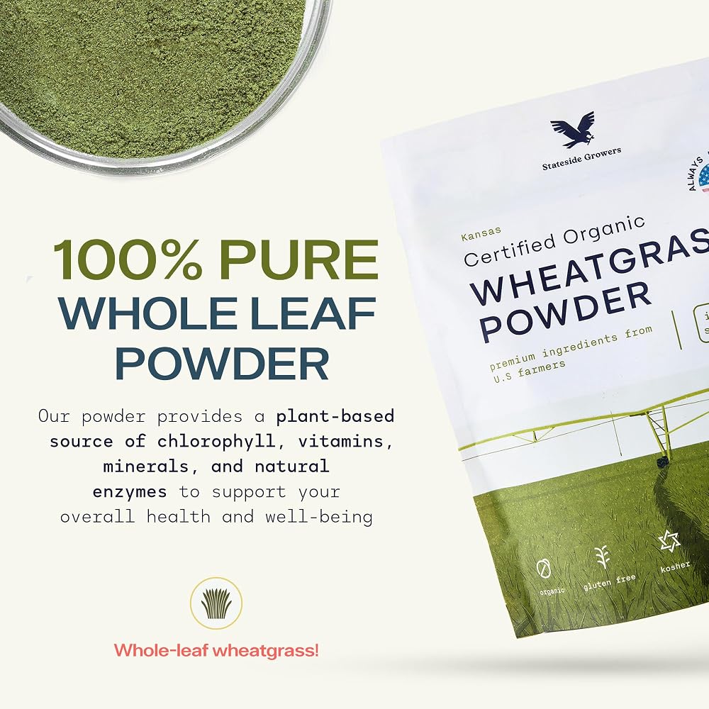 Stateside Growers Organic Wheatgrass Powder - 100% Whole-Leaf Powder
