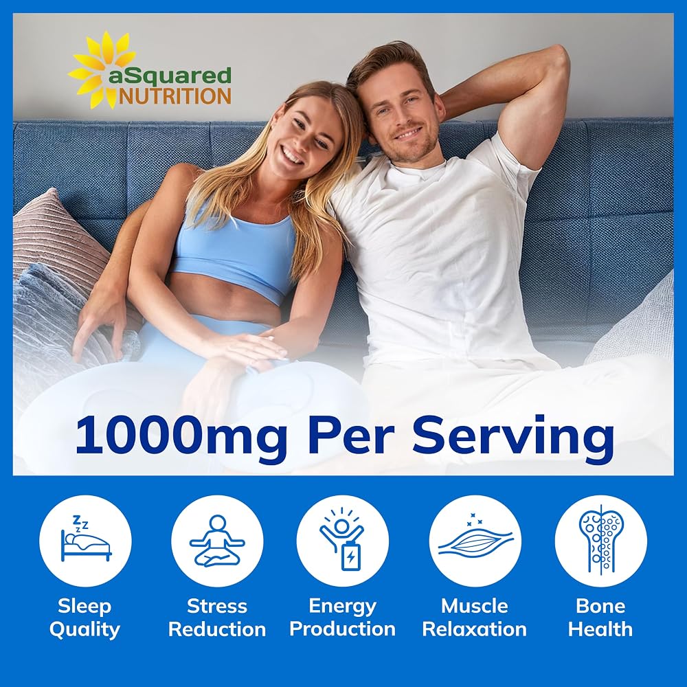 aSquared Nutrition Magnesium Glycinate 1000mg with D3 & B6 - 120 Capsules - image 7