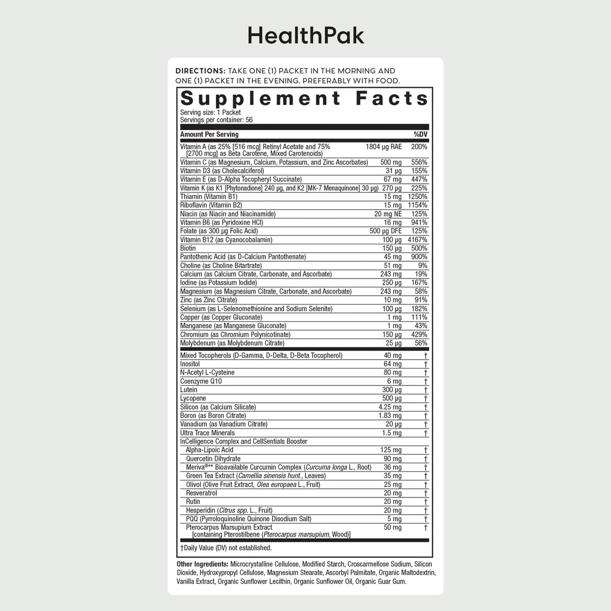 USANA HealthPak with InCelligence AM/PM - 56 Packets - image 2