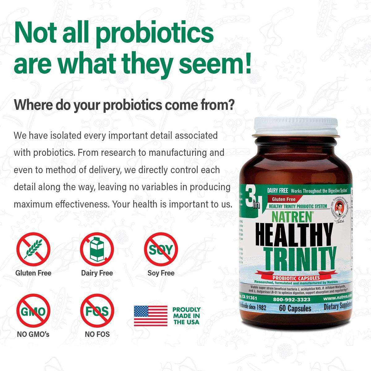 Natren Healthy Trinity Probiotics - 30 Billion CFU - 60 Gel Capsules - image 4