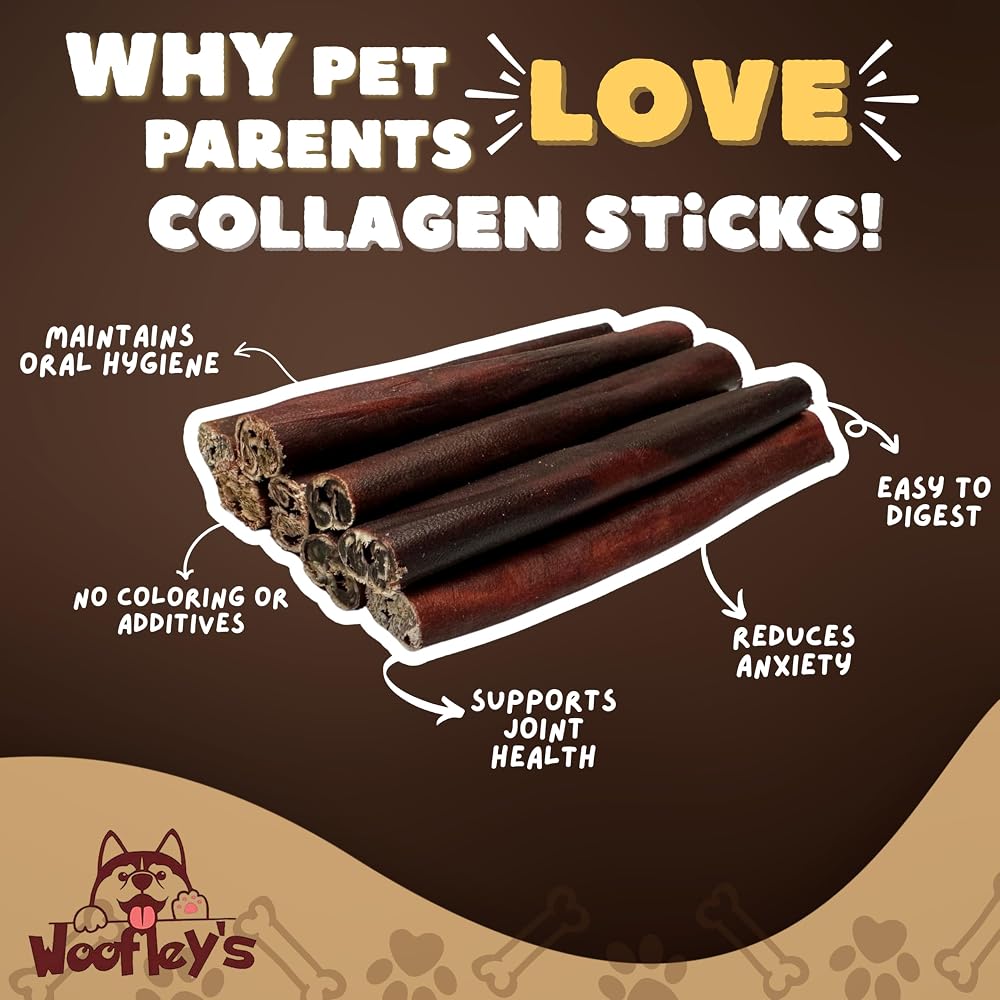 Woofley's 12 Inch Beef Collagen Sticks for Dogs - 8 Count - image 3