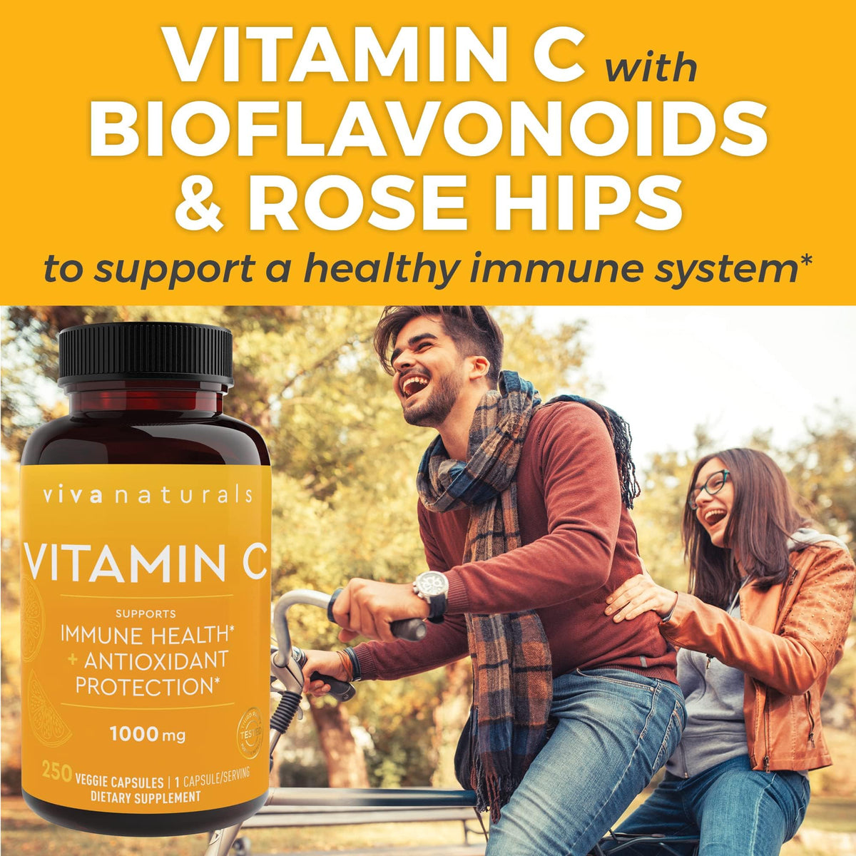 Viva Naturals Vitamin C 1000 mg Immune Support - 250 Vegetarian Capsules - image 5
