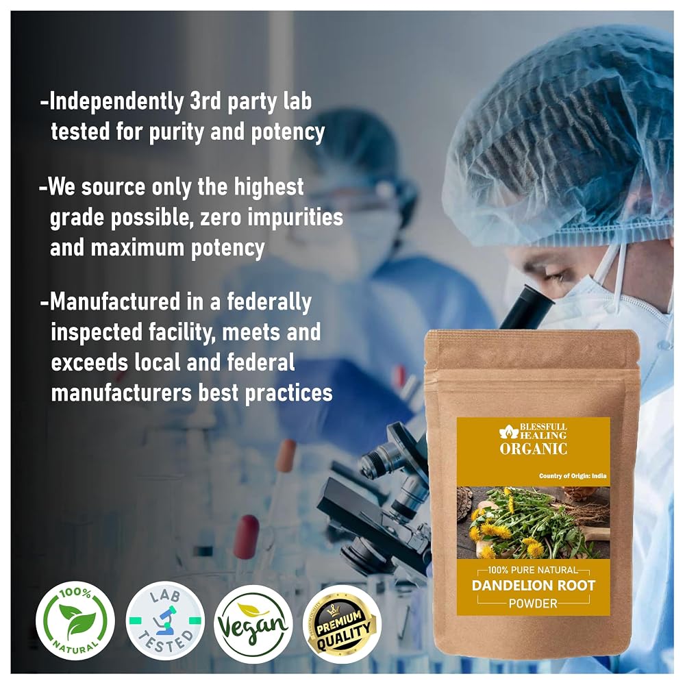 Blessfull Healing Organic Dandelion Root Powder 100% Pure Natural 200