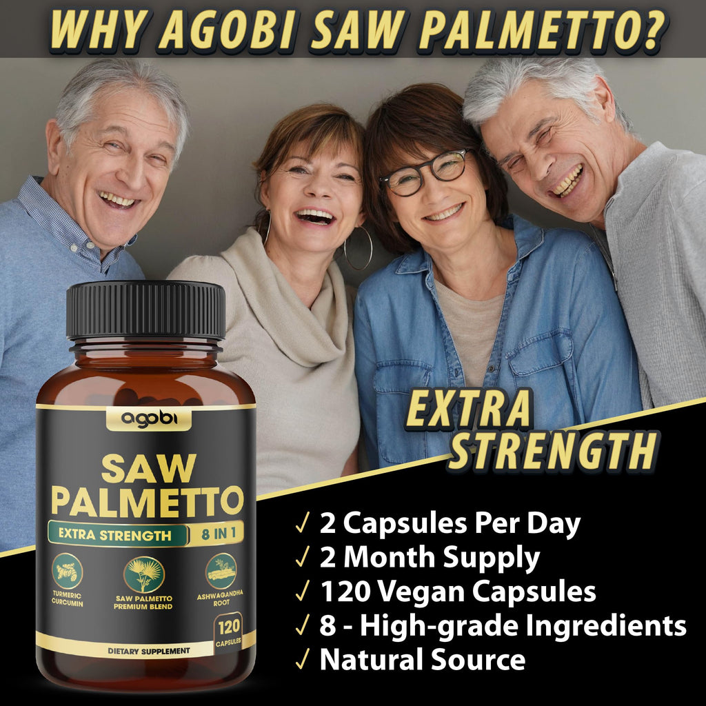 Agobi 8in1 Saw Palmetto Prostate Support - 120 Vegan Capsules - image 5