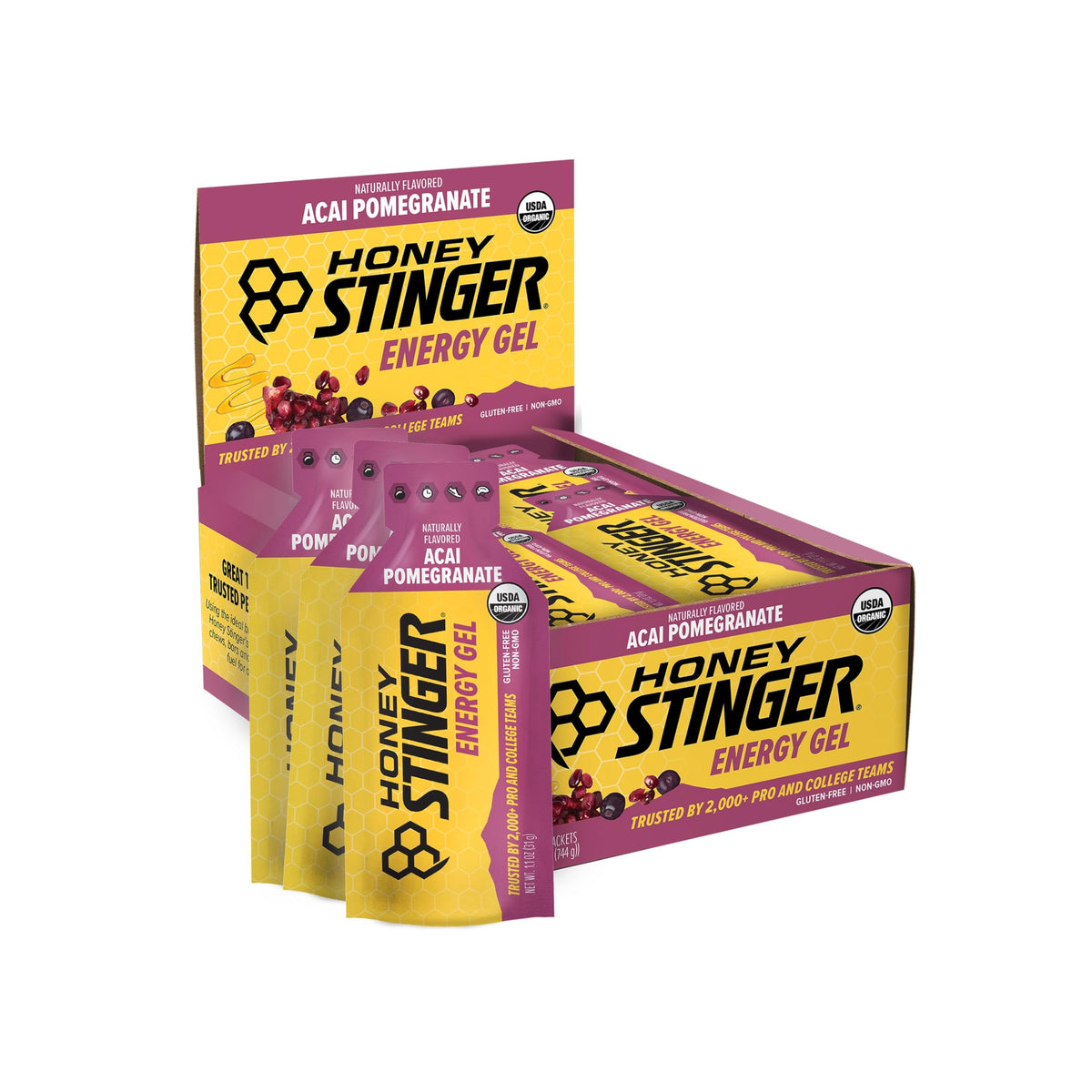 Honey Stinger Organic Acai Pomegranate Energy Gel - 24 Pack