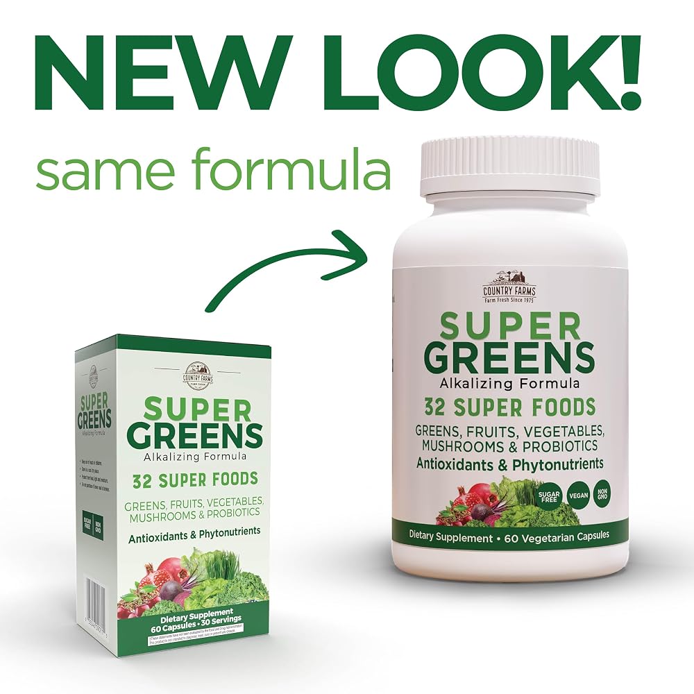 Country Farms Super Greens Vegicaps Whole Food Supplement - 120 Count - image 6