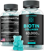 New Elements Biotin & Collagen Peptides Gummies - 60 Count