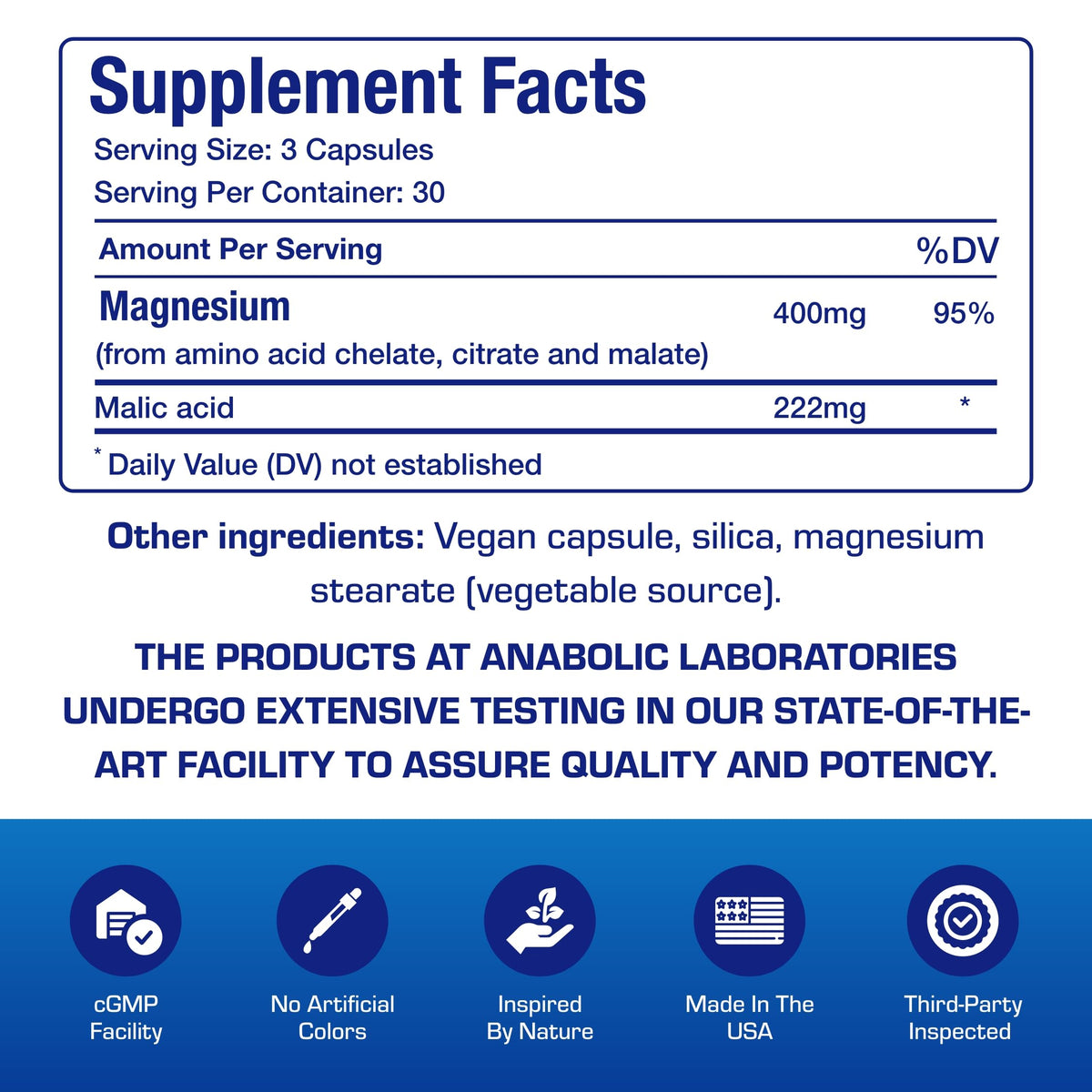 Anabolic Laboratories Triple Magnesium Complex 400 mg - 90 Capsules - image 2
