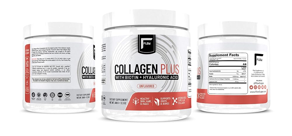 Flow Supps Collagen Peptides Protein Powder with Hyaluronic Acid & Biotin - 348g - image 5