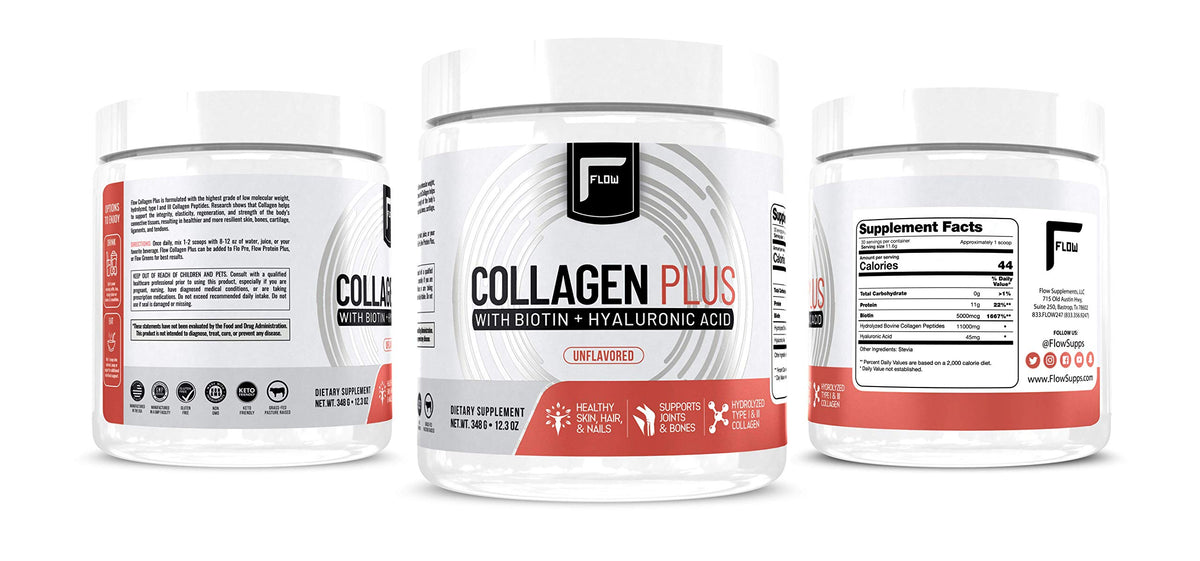 Flow Supps Collagen Peptides Protein Powder with Hyaluronic Acid & Biotin - 348g - image 5