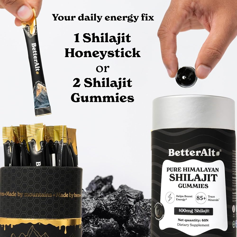 Better Alt Ultimate Power Up Duo Shilajit Gummies & Honey Sticks - 1 Month - image 4